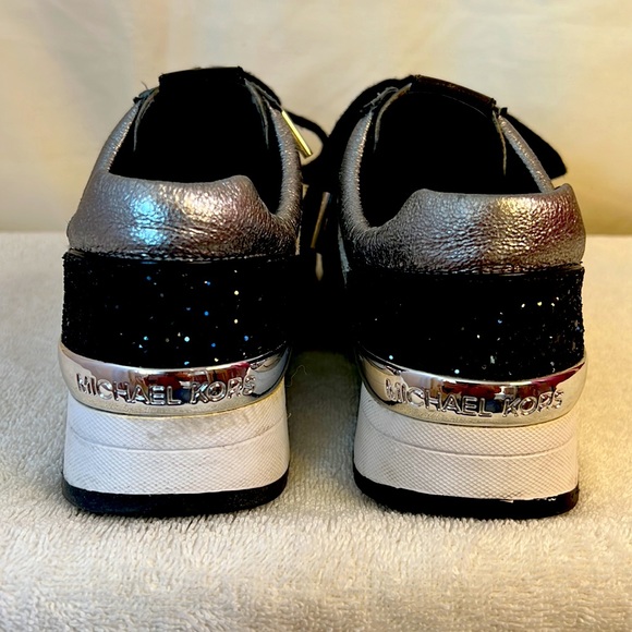 EUC MICHAEL Michael Kors size 7 Allie Trainer Sparkle Metallic - Picture 4 of 8